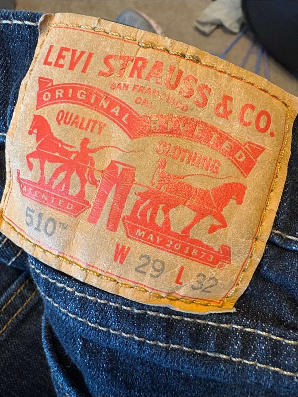Levi's Dark Blue Skinny Men's Jeans with Leather Patch
